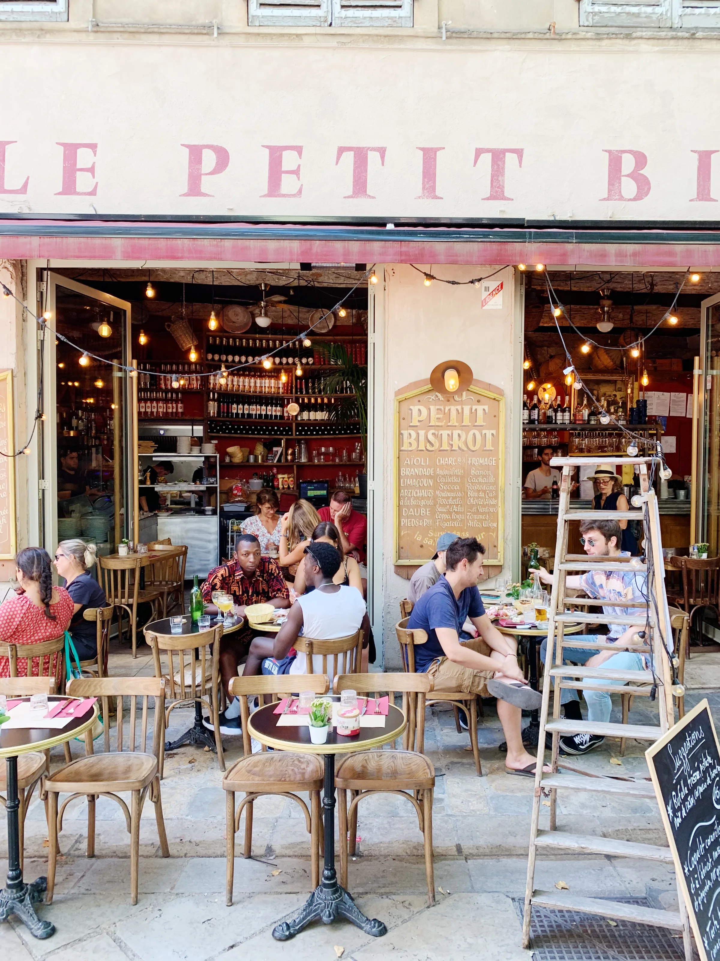 A quiet village square in the Luberon