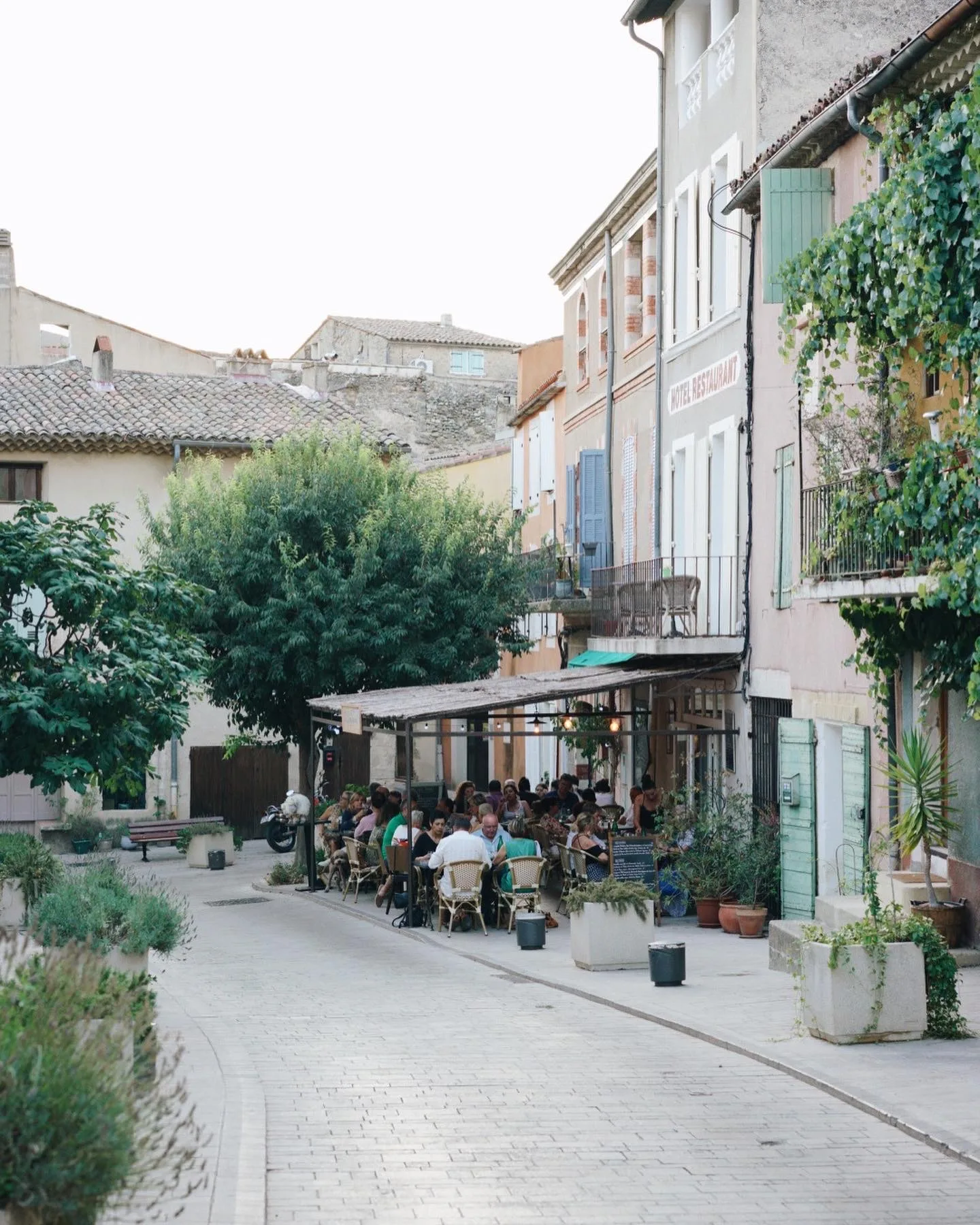 Morning light on stone facades